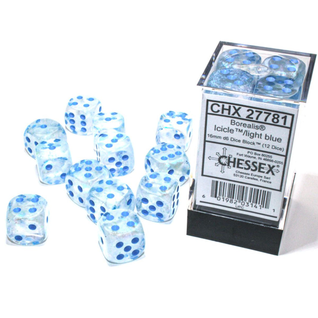 CHX 27781 Borealis Icicle/Light blue Luminary 16mm d6 (12)