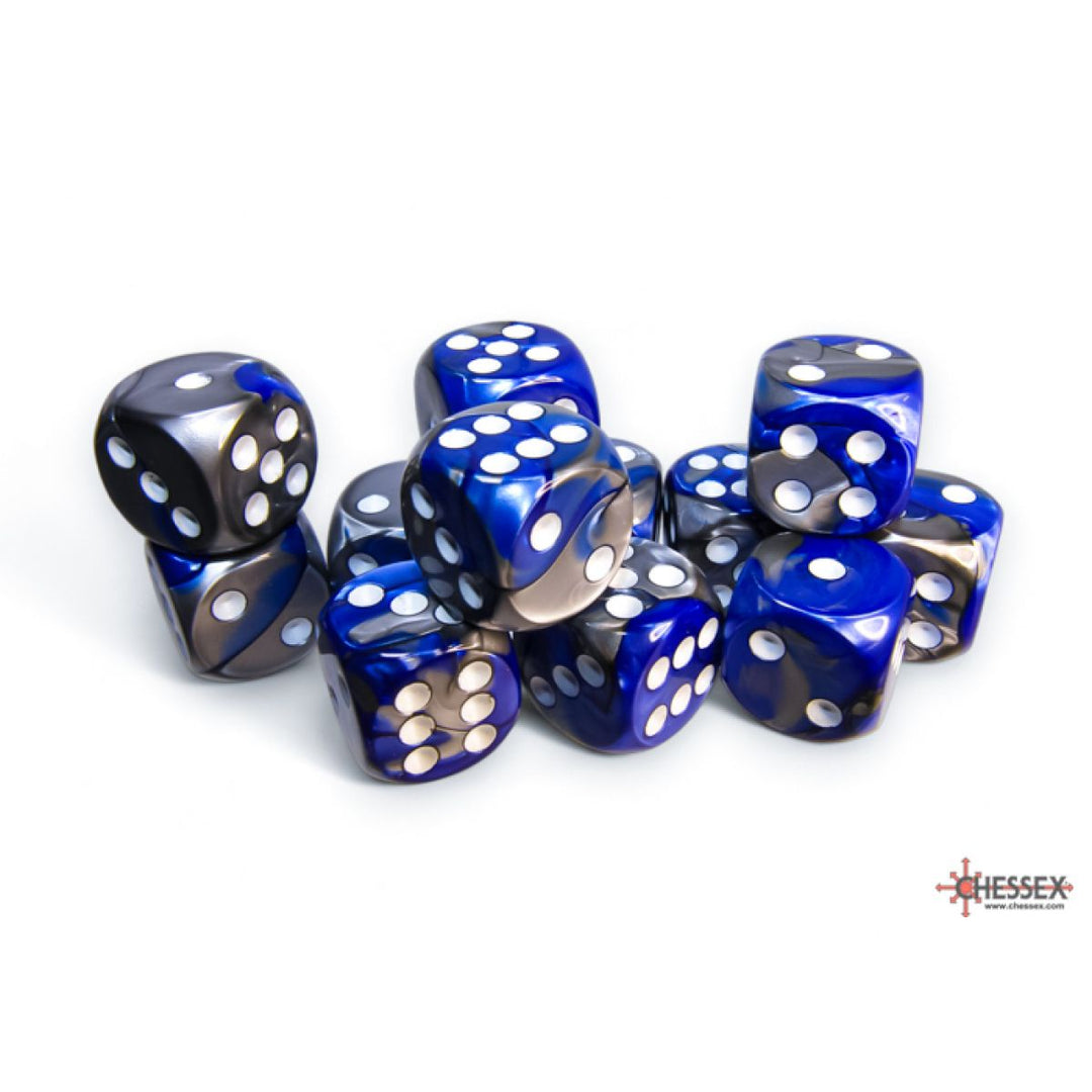 CHX 26623 Gemini Blue-Steel/White 16mm d6 Dice