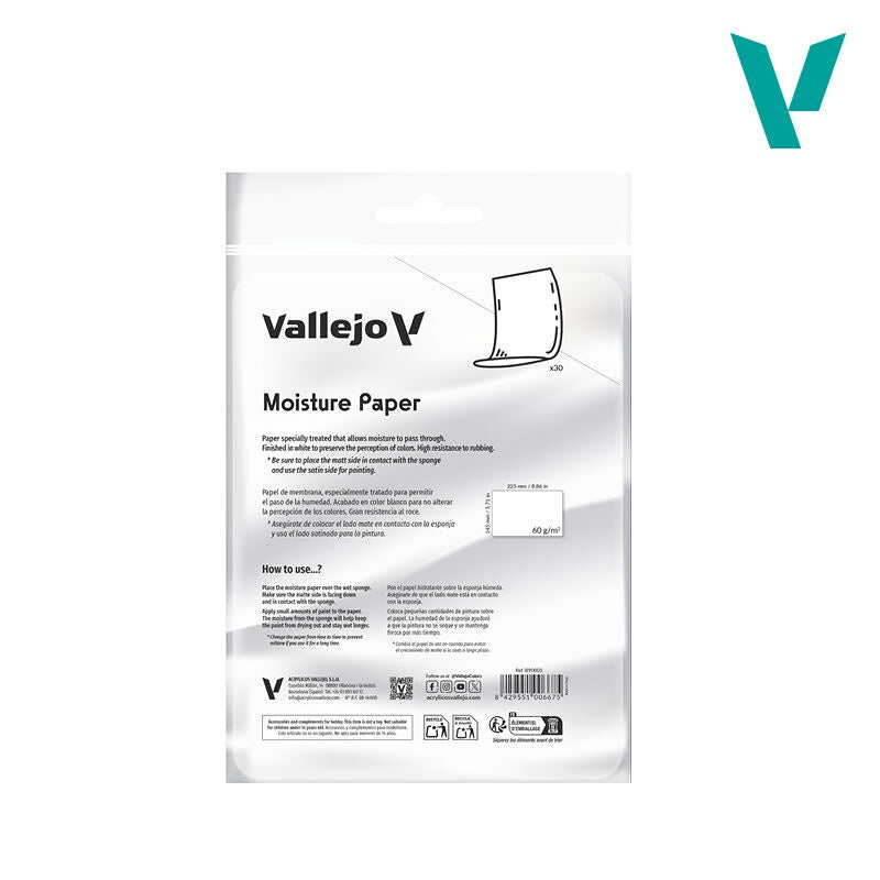 Vallejo - Wet Palette Moisture Paper Sheets (30)