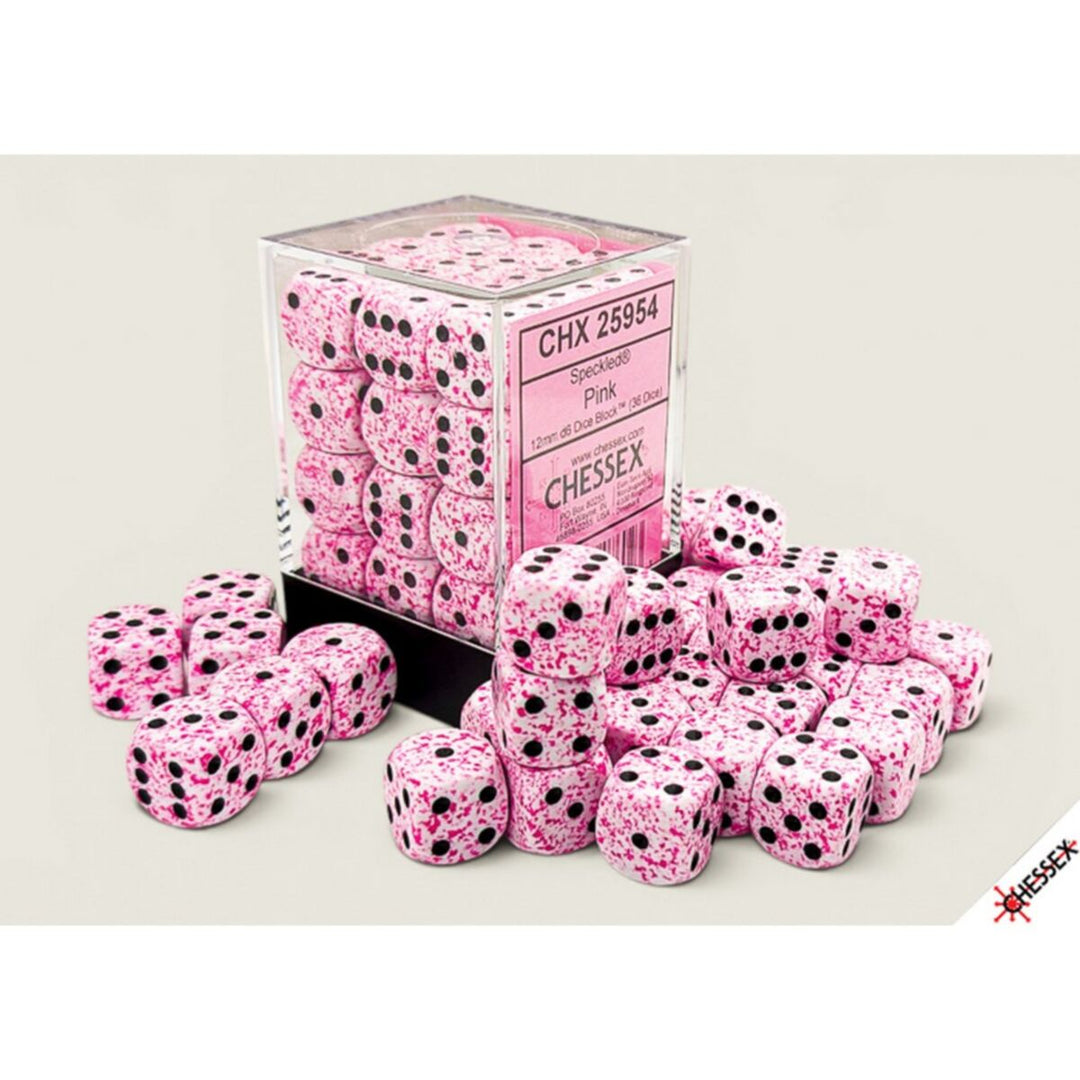 CHX 25954 Speckled Pink 12mm d6 Dice Block (36 dice)