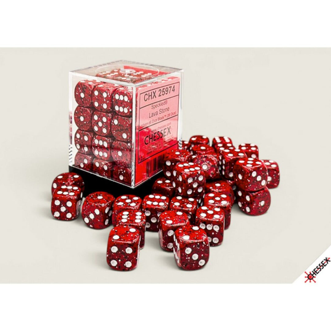 CHX 25974 Speckled Lava Stone 12mm d6 Dice Block (36 dice)
