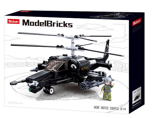 B0752 MODEL BRICKS KA-50 BLACK SHARK HELICOPTER