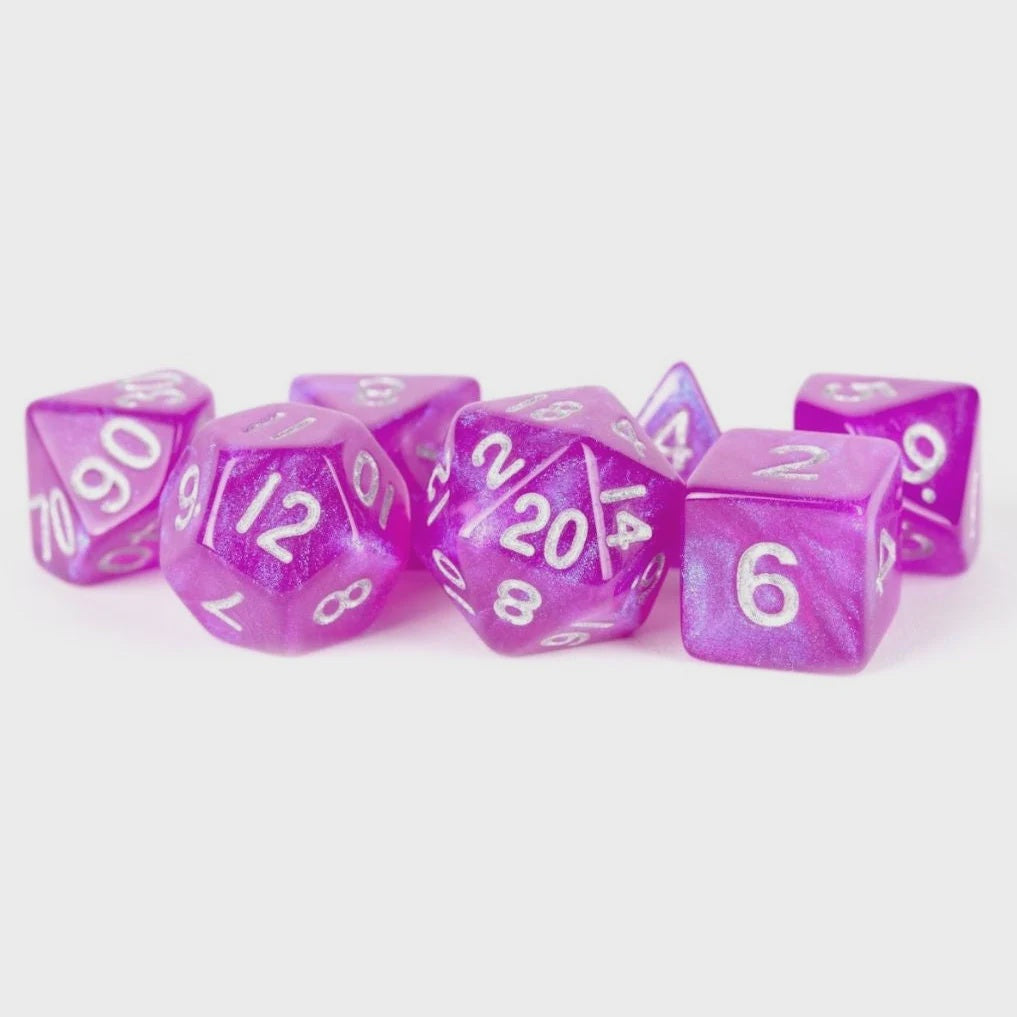 MDG - Acrylic Polyhedral Dice Set - Stardust: Purple