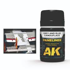 AK Interactive Weathering: Paneliner For Grey And Blue Camouflage 35ml Enamel Paint