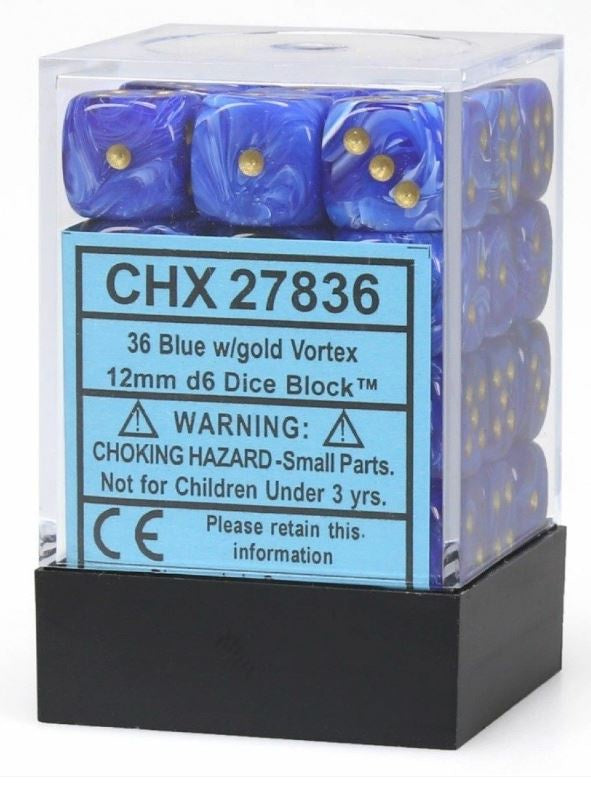 CHX 27836 Vortex 12mm d6 Blue/Gold Block (36)