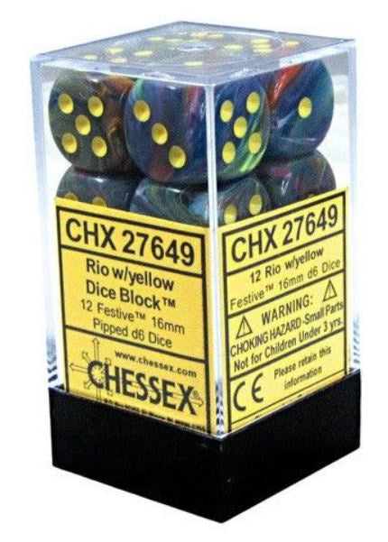 CHX 27649 Festive 16mm d6 Rio/Yellow Block (12)