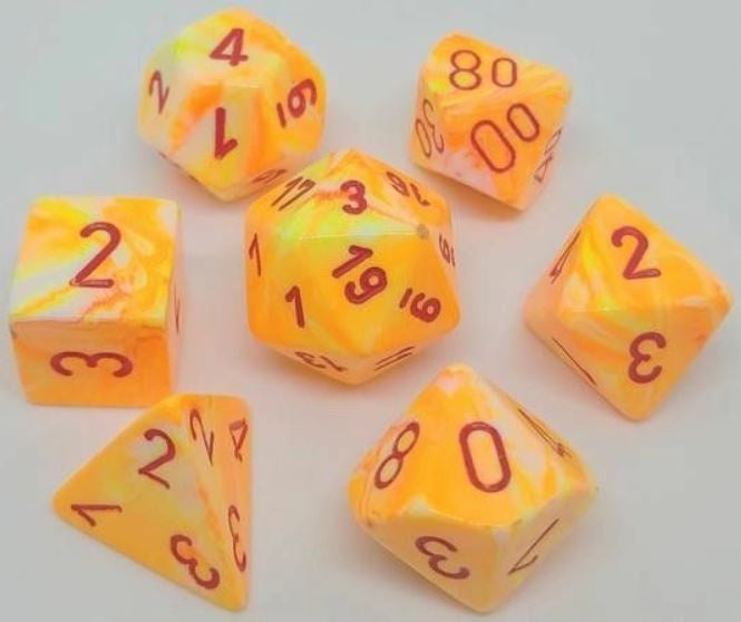 CHX 27453 Festive Polyhedral Sunburst/Red 7-Die Set