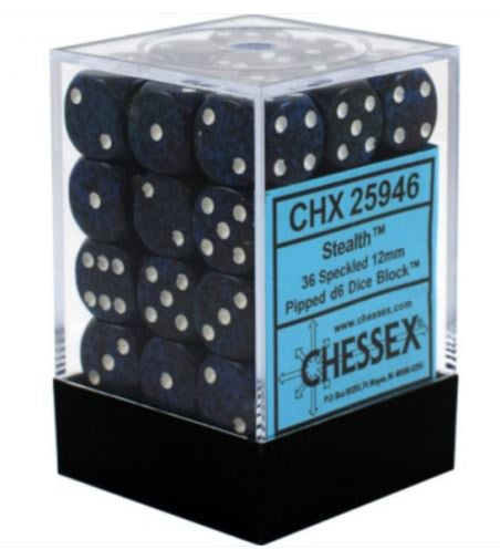 CHX 25946 Speckled 12mm d6 Stealth Block (36)