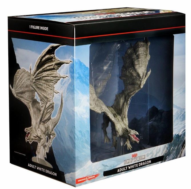 D&D Icons of the Realms Miniatures White Adult Dragon Premium Figure
